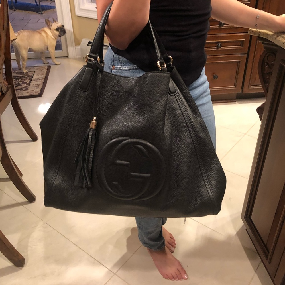 Gucci Soho Large Black Pebbled LeatherShoulder Bag - Picture 3 of 9